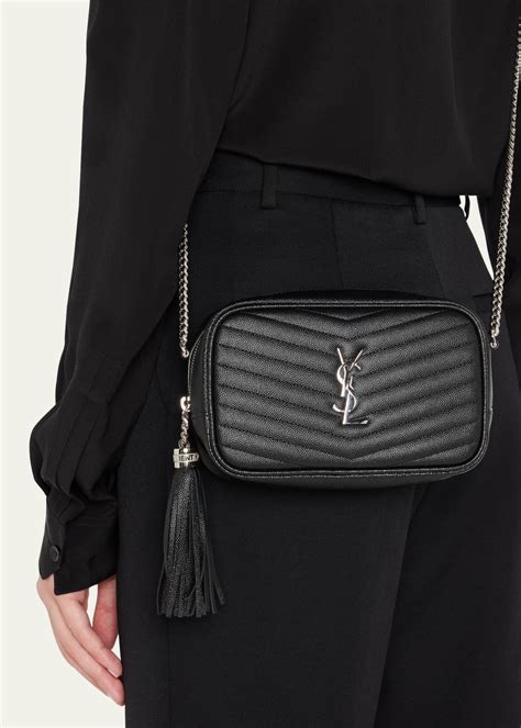 Saint Laurent Lou Mini Camera Bag in Grained Quilted Leather 